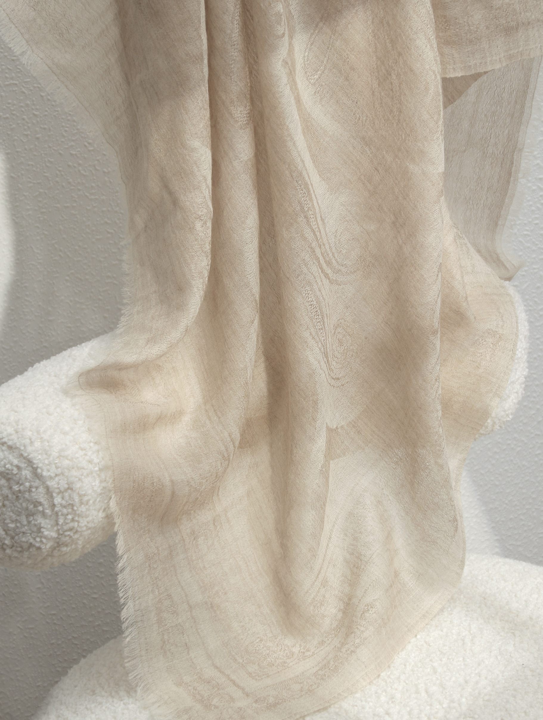 100% Cashmere White Scarf
