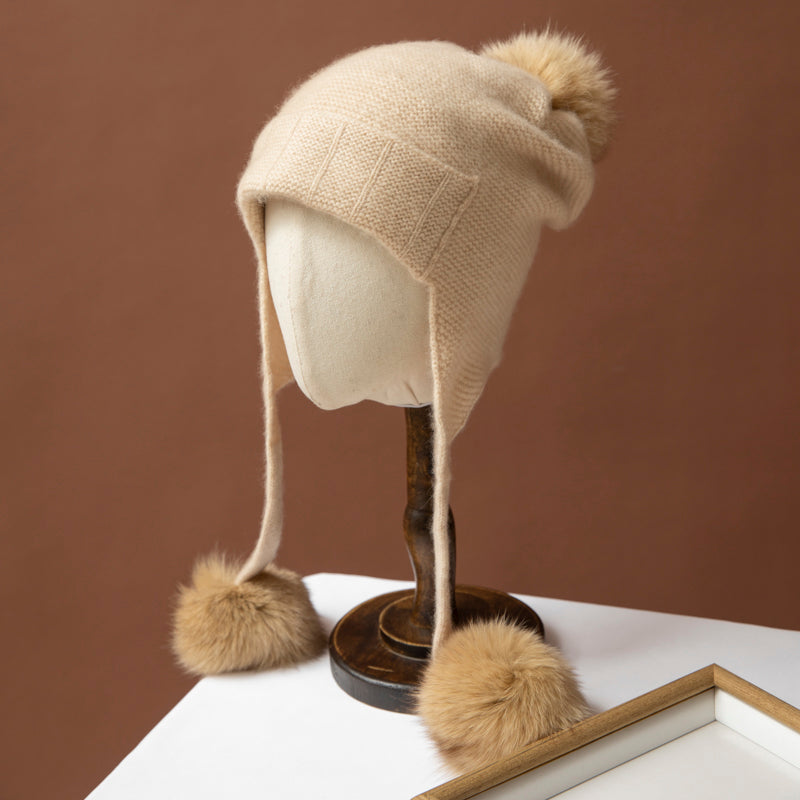 100% cashmere Beige Style hat