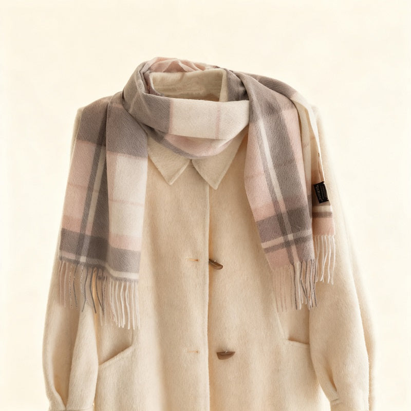 100% Cashmere Plaid Scarf
