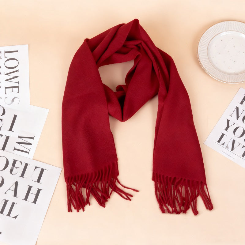 100% Cashmere Solid-Color Scarf