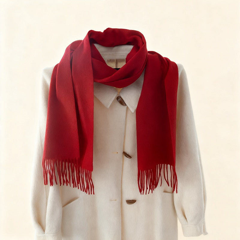 100% Cashmere Solid-Color Scarf